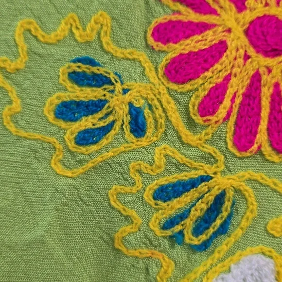 Piel Green Sleeveless Dress with Floral Embroidery - Picture 11 of 13